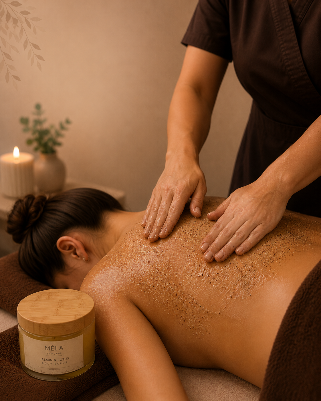 Rug, nek en schouder massage + rug scrub